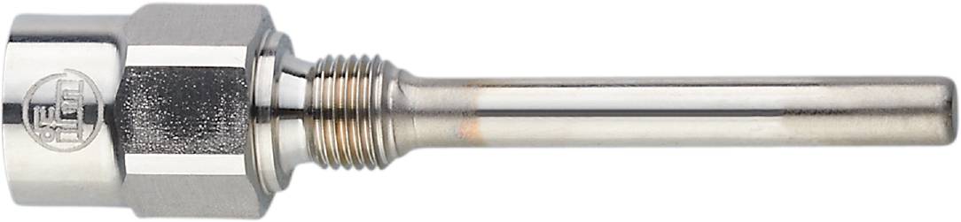 Ein silbernes Metallrohr, glänzend poliert, horizontal ausgerichtet.