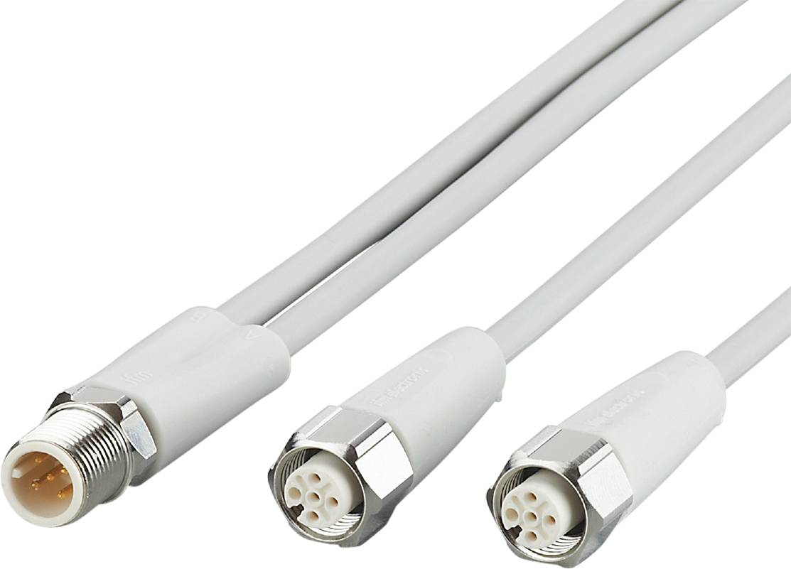 Zwei graue Koaxialkabel mit Stecker aus Metall an den Enden, verwendet für Audio- und Videodatenübertragung.