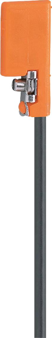 Eine graue, vertikale Stange auf weißem Hintergrund.