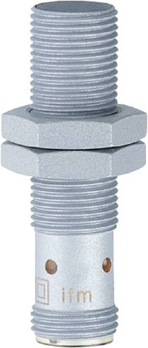 Ein silberner Schraubbolzen mit Sechskantmutter, vertikal ausgerichtet. Die Mutter ist auf das Gewinde des Bolzens gedreht.