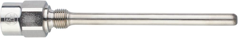 Ein silberfarbener Metallzylinder, horizontal ausgerichtet, vor einem weißen Hintergrund.
