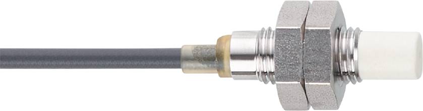 Ein Koaxialkabel mit einem silbernen Stecker wird von der Seite gezeigt.