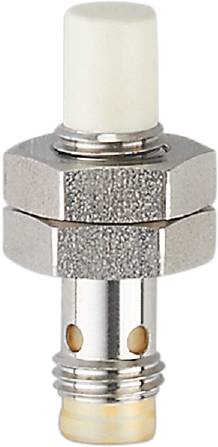 Eine metallische sechseckige Mutter mit Gewinde, typisch für mechanische oder elektrotechnische Anwendungen.