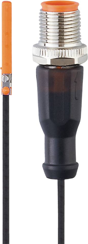 Ein Schraubendreher mit schwarzem Griff und orangefarbener Spitze steht senkrecht. Links daneben ist ein schwarzer Metallstab mit einer orangefarbenen Kappe zu sehen.