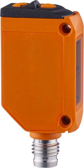 Eine orangefarbene rechteckige Box mit abgerundeten Kanten und einer kleinen Öffnung in der unteren rechten Ecke.