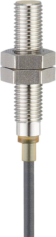 Eine silberne, metallische zylindrische Schraube mit gerilltem Kopf.