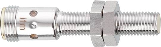 Nahaufnahme einer Metallschraube mit Mutter.