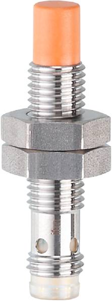 Eine silberne, sechseckige Mutter auf einer Schraube, beide metallisch glänzend. Hauptsächlich für Verbindungszwecke in Maschinen.