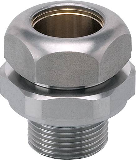 Metallmutter mit hexagonaler Form, stark reflektierend.
