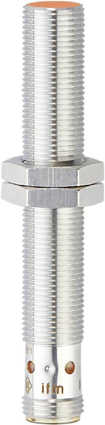 Eine Nahaufnahme einer silbernen Metallschraube mit zwei Muttern zeigt Details der Gewinde.