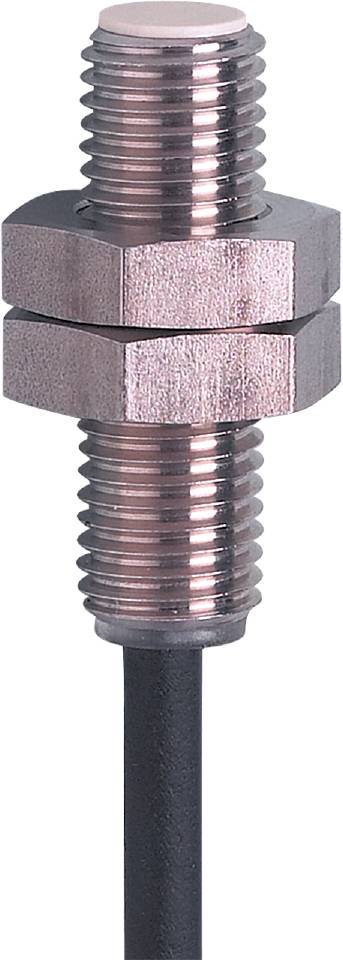 Eine Metallmutter mit Gewinde, die oben einen sechseckigen Schraubenkopf hat. Die Oberfläche ist glatt und glänzend.