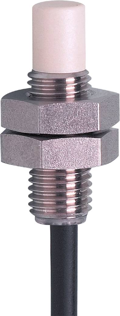 Metallschraube mit Sechskantkopf und Mutter; glänzende, gewindete Oberfläche.