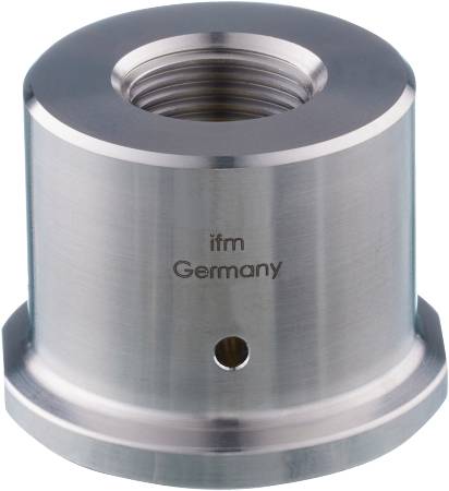 Metallgehäuse mit der Aufschrift 'ifm Germany' in der Mitte.