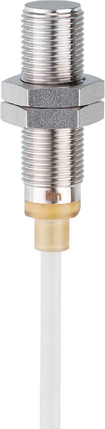 Ein metallischer Sensorkopf mit transparentem Kunststoffanschluss, möglicherweise Teil eines elektronischen Geräts zur Datenmessung.