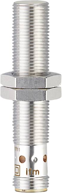 Eine silberne Sechskantmutter ist auf einen Gewindebolzen geschraubt. Beide Teile sind aus Metall und haben glänzende Oberflächen.