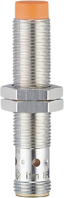 Eine silberne Metallverschraubung mit sechseckiger Mutter, sichtbar von der Seite. Sie ist Teil eines mechanischen Verbindungselements.