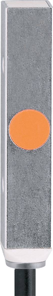 Ein orangefarbener Kreis, umgeben von einem grauen rechteckigen Rahmen.