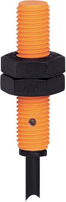 Ein orangefarbener Bolzen mit einem schwarzen, sechseckigen Kopf, der für mechanische Montagen verwendet wird.