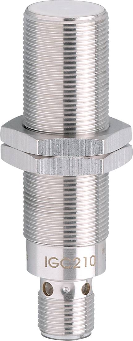 Ein silberner, zylindrischer Metallgegenstand mit Gewinde und Schraubmutter, vermutlich ein Teil einer Befestigung oder Verbindung.