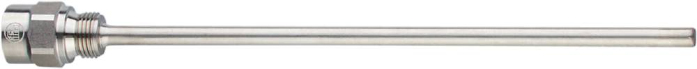 Nahaufnahme eines silbernen metallischen Rohrs oder Stabs mit glatter Oberfläche, horizontal positioniert.