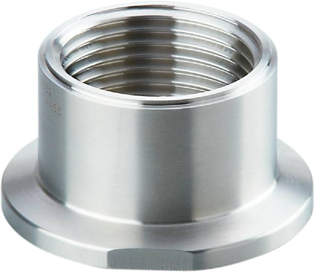 Silberne Metallmutter mit Drehgewinde, glänzend und zylindrisch geformt. Sie ist für die Befestigung in mechanischen Anwendungen geeignet.