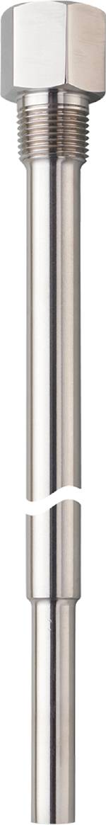 Ein langer, schmaler, metallischer Zylinder mit glänzender Oberfläche.