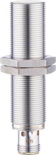 Metallschraube mit Gewinde und zwei Sechskantmuttern.