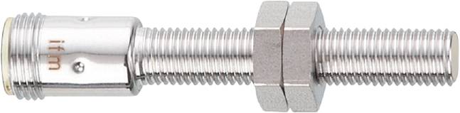 Eine silberne sechskantige Schraube aus Metall, teilweise sichtbar, mit sichtbarem Gewinde auf der linken Seite.
