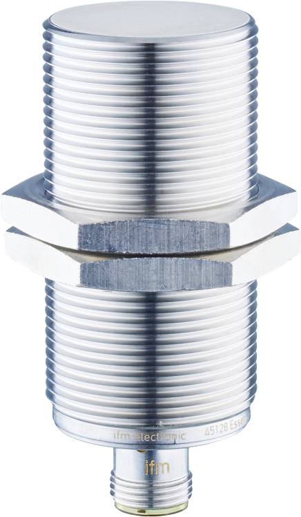 Metallschraube mit Mutter, Großaufnahme. Gewinde deutlich sichtbar, silbrige Farbe. Mechanisches Bauteil, häufig in Maschinenbau verwendet.