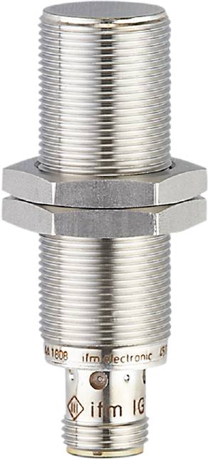 Ein Metallzylinder mit Gewinde und zwei Sechskantmuttern, die an einem Rohr oder Gerät befestigt werden können.