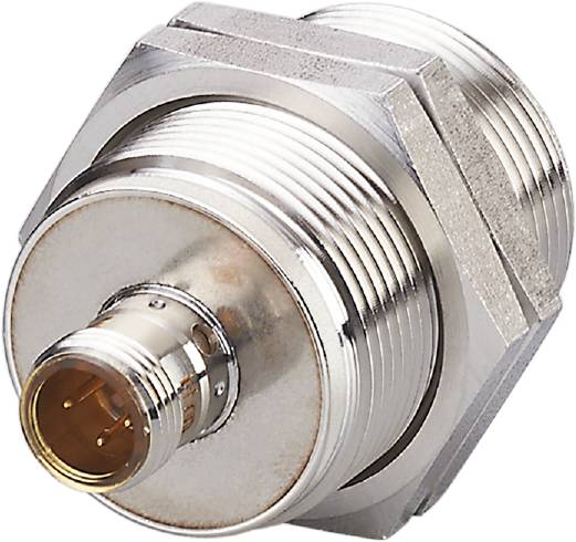 Nahaufnahme eines metallischen Steckverbinders mit Gewinde, geeignet für industrielle Kabelverbindungen.