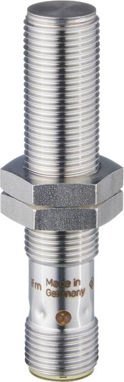 Ein verchromter Sechskantkopf eines Schraubenschlüssels, verbunden mit einem zylindrischen Gewindebolzen aus Metall.