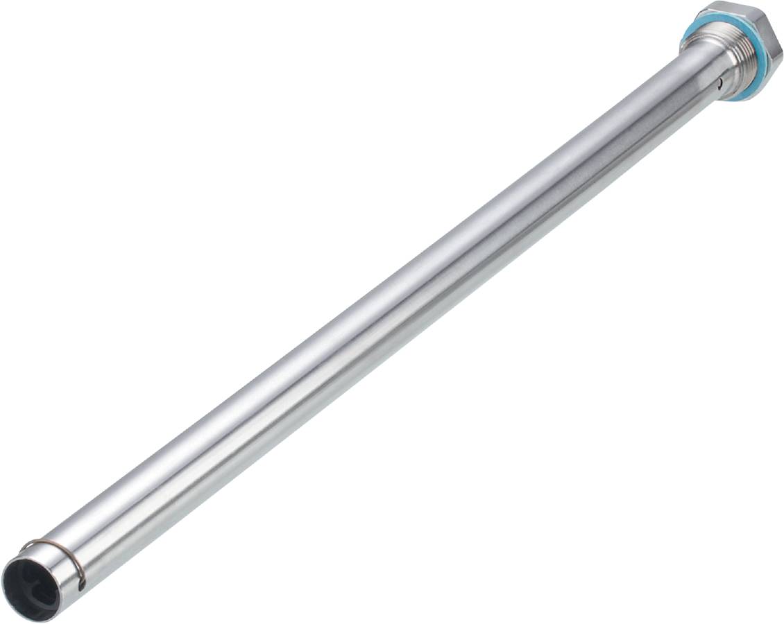 Ein silberner Metallstab, diagonal in der Mitte des Bildes platziert.
