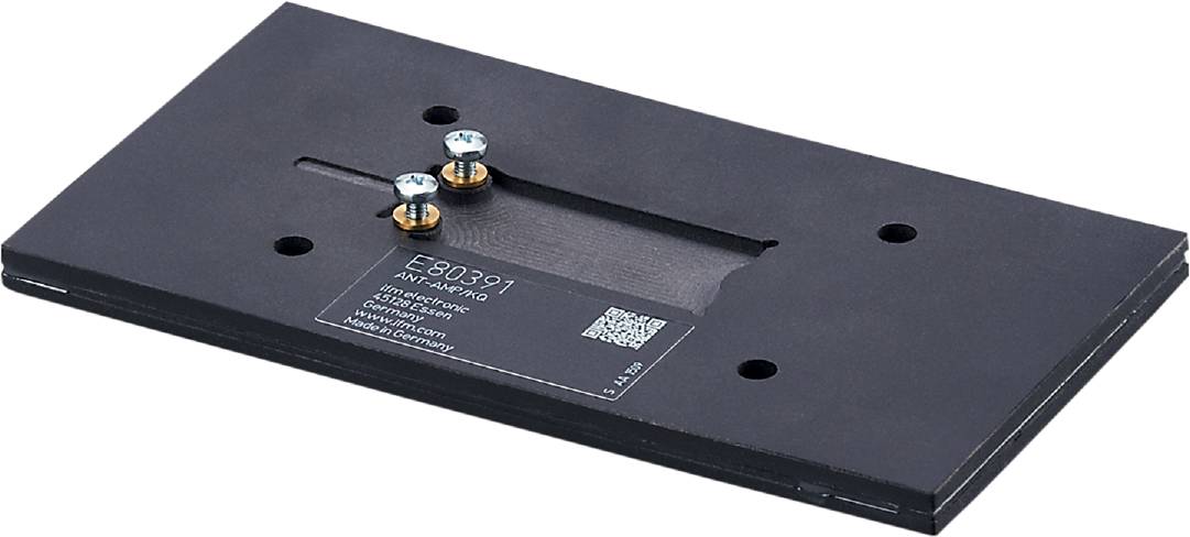 Schwarze elektronische Komponente mit Etikett 