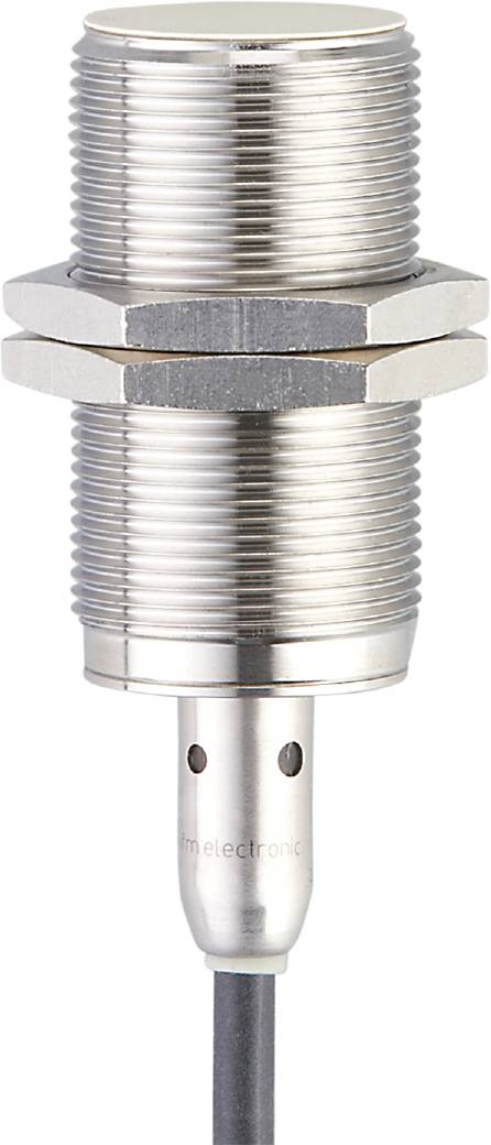 Metallsensor in zylindrischer Form mit Gewinde und sechs Seiten. Eignet sich zur automatisierten Erkennung von Objekten in Maschinen.