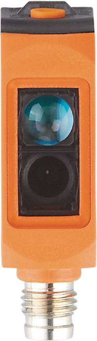 Ein orangefarbenes rechteckiges Gerät mit einem runden Sensor und einer Optik in der oberen Hälfte, vermutlich ein Sensor- oder Anzeigegerät.