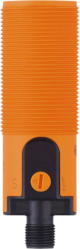 Ein orangefarbener Textmarker mit schwarzer Kappe.