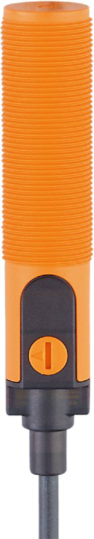 Eine orange Kunststoffflasche mit geriffeltem Schraubverschluss und einem rechteckigen schwarzen Etikett auf der Vorderseite.