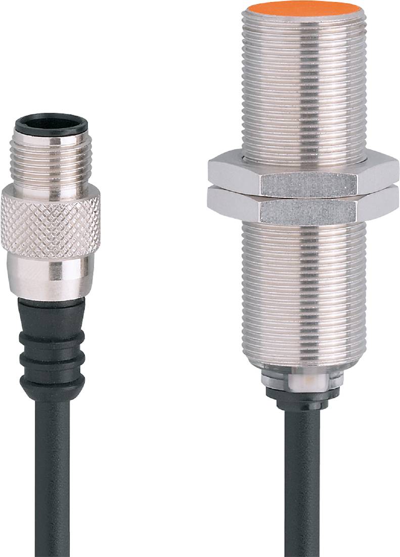 Zwei silberne, zylindrische Steckverbinder, einer kleiner als der andere, nebeneinander auf weißem Hintergrund.