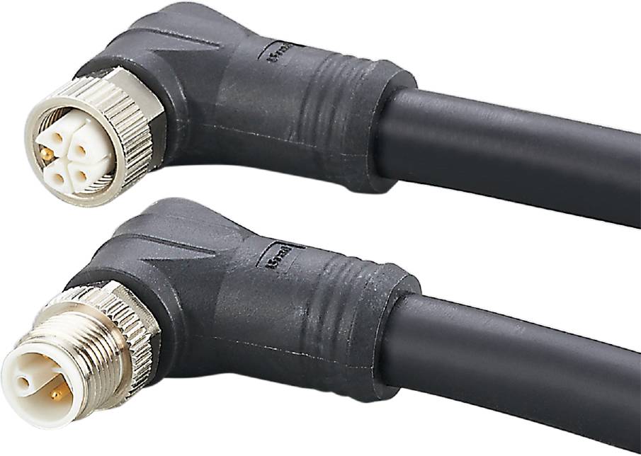 Zwei schwarze Koaxialkabel mit abgewinkelten Steckern, die für die Verbindung von Fernsehern oder anderen elektronischen Geräten verwendet werden.