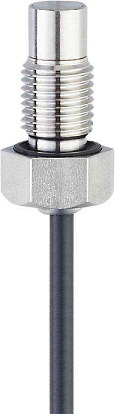 Metallverbindungsstück mit Gewinde und hervorstehendem Kabel.