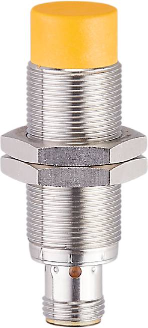 Metallschraube mit Mutter, Nahaufnahme. Silberfarben, zeigt Gewindestruktur und Verbindungselemente.