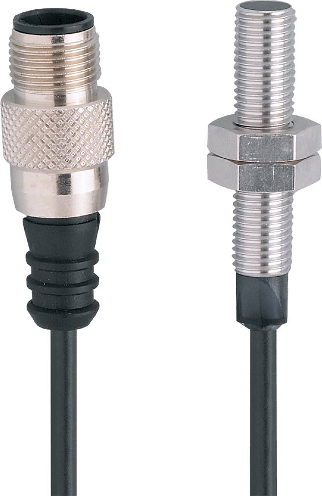 Zwei RF-Steckverbinder: Links ein runder, geriffelter Anschluss; rechts ein gerader Anschluss mit Sechskantmutter. Beide sind schwarz verkabelt.