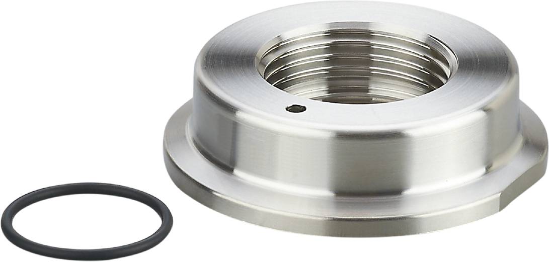 Metallflanschadapter mit Gewinde und beiliegendem Gummidichtungsring, geeignet für industrielle Rohrverbindungen.