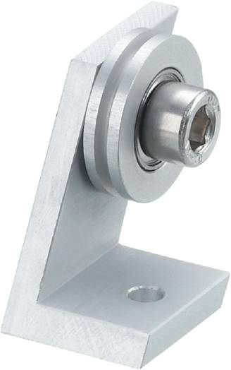 Nahaufnahme eines Metallkugellagers an einer Halterung, zeigt industrielle Konstruktion und Bauteilverbindung.