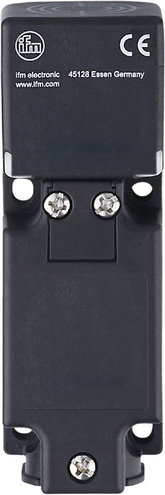 Ein schwarzes Gerät mit zwei silbernen Schrauben in der Mitte, möglicherweise ein Teil eines elektronischen Geräts oder Mechanismus.