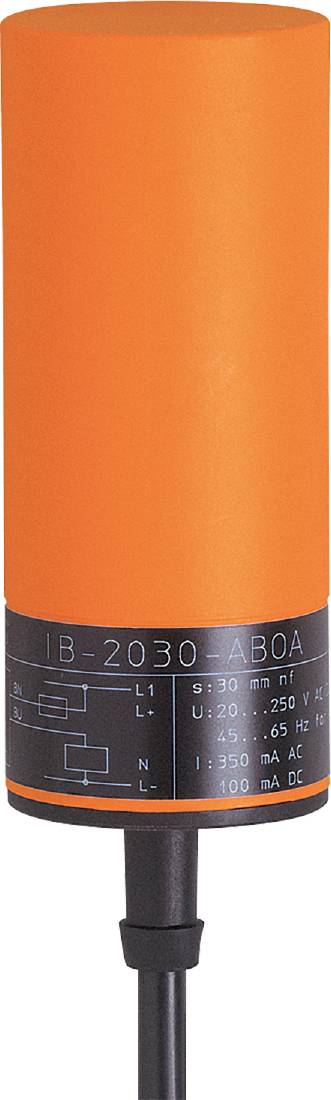 Eine orange zylindrische Rolle mit technischer Beschriftung 'IB-2030-ABOA' und Spezifikationen darunter.