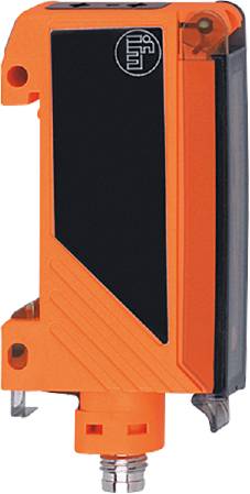 Ein orangefarbenes Kunststoffgerät mit einem schwarzen Display oder Sensorbereich, möglicherweise ein technisches Messgerät oder Sensor.