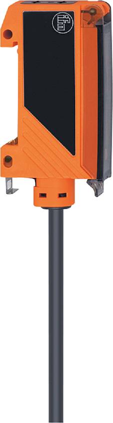 Ein orangefarbener Bauteil mit schwarzem Stab, möglicherweise ein Sensor oder Energiestecker, in Nahaufnahme dargestellt.