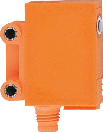 Oranges, rechteckiges elektrisches Gerät mit mehreren Steckverbindungen auf einer Seite.